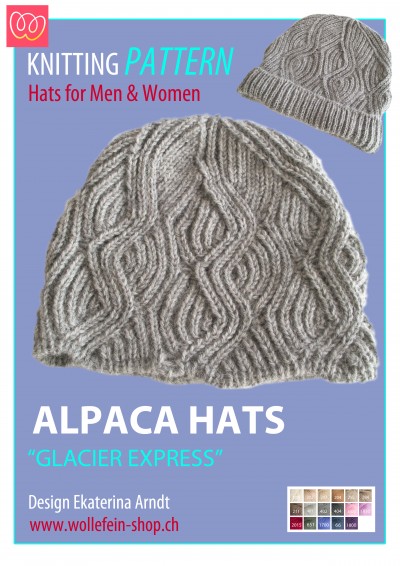Knitting pattern Alpaca Hats Glacier Expresss