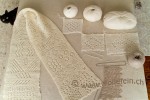 Lace Garn Test für Orenburger Schal, Muster stricken.