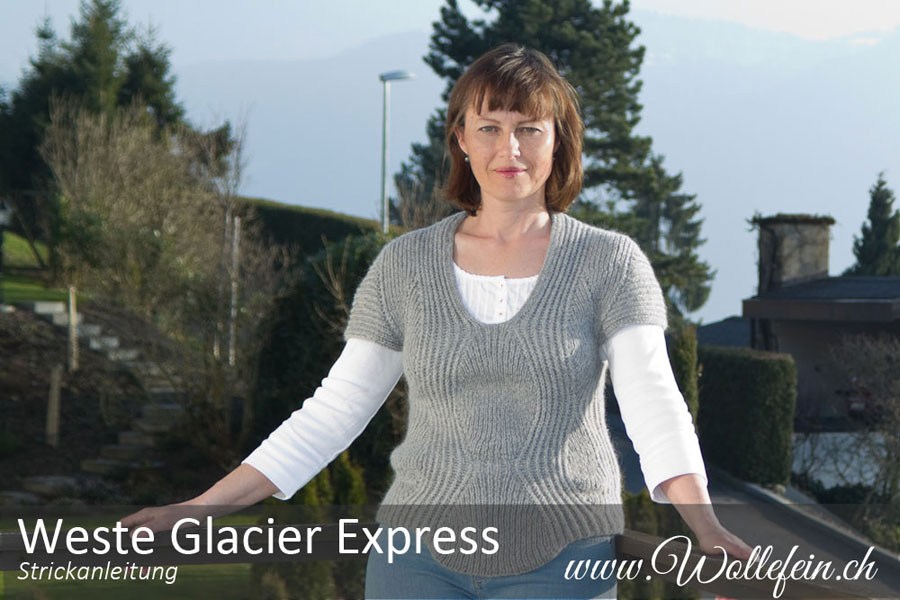 Weste Glacier Express aus Baby Alpaca Strickanleitung